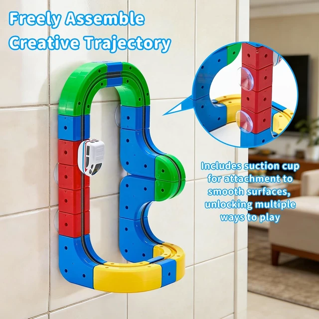 Alt view image 6 of 7 - 51PCS Magic 3D Cube Track Train Set, USB Rechargeable Electric Building Block Rail Track, DIY STEM Educational Toy, Christmas Birthday Gift for Kids Boys Girls