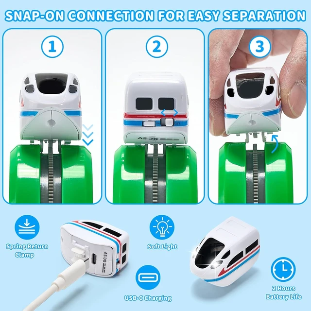 Alt view image 4 of 7 - 51PCS Magic 3D Cube Track Train Set, USB Rechargeable Electric Building Block Rail Track, DIY STEM Educational Toy, Christmas Birthday Gift for Kids Boys Girls