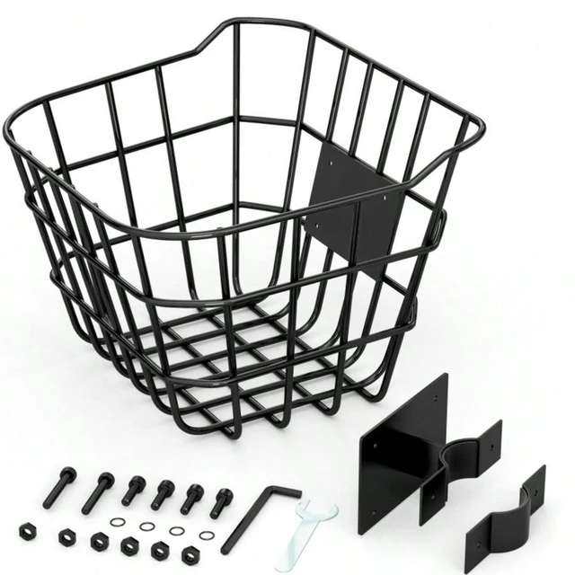 Alt view image 5 of 7 - Sturdy steel front bicycle basket with fixed bracket, anti-rust design, suitable for installation at the front of electric bicycles, compatible with most children's and adult bicycles on the market