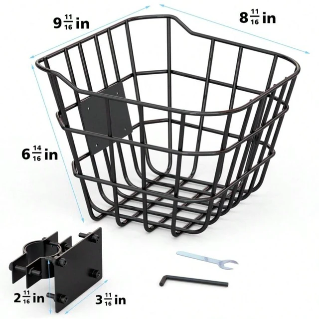 Alt view image 2 of 7 - Sturdy steel front bicycle basket with fixed bracket, anti-rust design, suitable for installation at the front of electric bicycles, compatible with most children's and adult bicycles on the market
