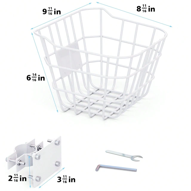 Alt view image 6 of 7 - Sturdy Steel Front Bicycle Basket With Fixed Bracket, Anti-Rust Design, Suitable For Installation At The Front Of Electric Bicycles, Compatible With Most Children's And Adult Bicycles On The Market