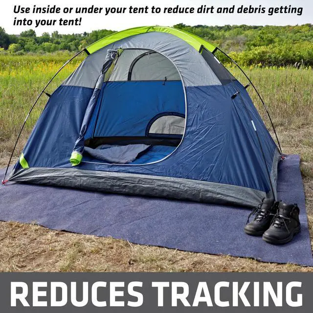 Alt view image 5 of 7 - Tent Carpet Mat, Protective Waterproof Liner Keeps You Warm & Dry, Camping Floor Rug Accessory (7'4" x 8'4"), Durable, Lightweight, Soft & Comfortable, Trimmable Material (USA Made) (Charcoal)