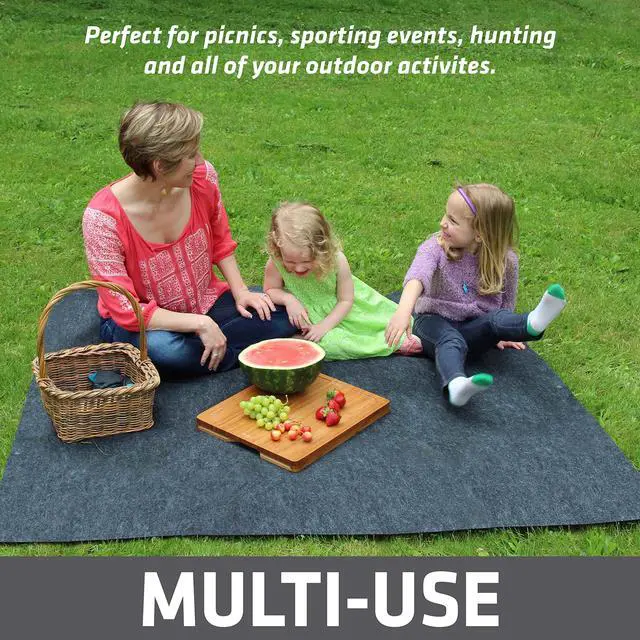 Alt view image 6 of 7 - Tent Carpet Mat, Protective Waterproof Liner Keeps You Warm & Dry, Camping Floor Rug Accessory (7'4" x 8'4"), Durable, Lightweight, Soft & Comfortable, Trimmable Material (USA Made) (Charcoal)