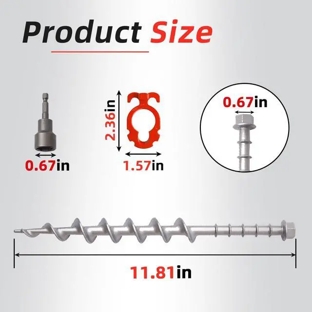 Alt view image 2 of 5 - 12 Pcs 12" Aluminum Ground Anchors, Tent Stakes Heavy Duty for Swing Set Anchors Screw in Kit for Tents, Canopies, Sheds,Amusement Facilities,Swing Sets Outdoor