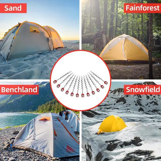 Alt view image 4 of 5 - 12 Pcs 12" Aluminum Ground Anchors, Tent Stakes Heavy Duty for Swing Set Anchors Screw in Kit for Tents, Canopies, Sheds,Amusement Facilities,Swing Sets Outdoor