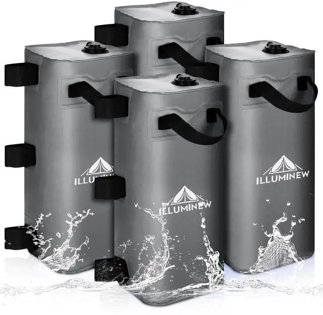 Main image of 4 Pack Canopy Water Weight Bag, 220 LBS Water Tent Weights Set of 4 Leg Weights for Gazebo, Pop Up Canopy, Canopies, Tent (Grey 25L)
