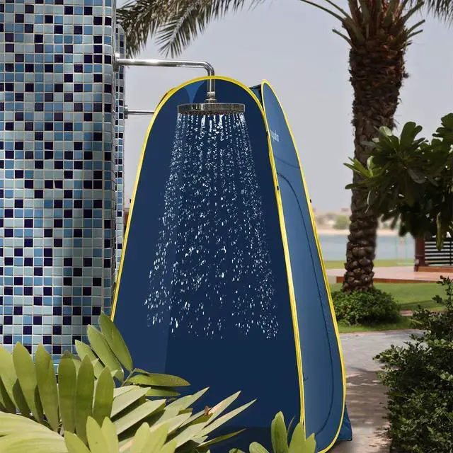 Alt view image 3 of 7 - Pop Up Tent 83" x 48" x 48" Upgrade Privacy Tent, Porta-Potty Changing Portable Changing Room Includes 1 Removable Bottom,8 Stakes,1Removable Rain Cover,1 Carrying Bag