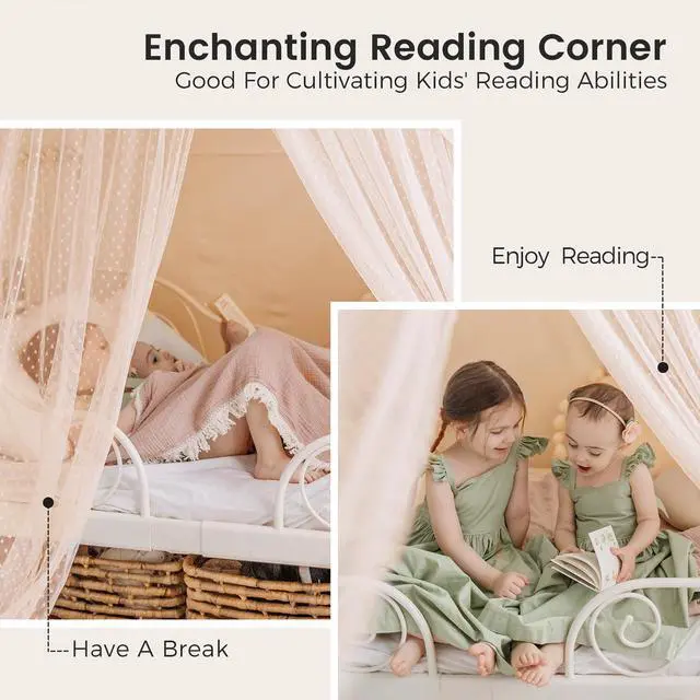 Alt view image 4 of 6 - Kids Play Tent, Kids Tent for Girls and Boys, Indoor Playhouse for Toddlers, Large Play House | Reading Nook (Lace Play Tent)