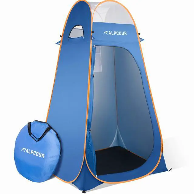 Main image of Portable Pop Up Tent Privacy Tent for Portable Toilet, Shower and Changing Room for Camping and Outdoors Spacious, Extra Tall and Waterproof with Utility Accessories - Sturdy and Easy Fold