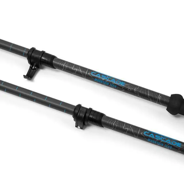 Alt view image 7 of 7 - Trekking Poles - Carbon Fiber Walking or Hiking Sticks with Quick Adjustable Locks (Set of 2), Grey