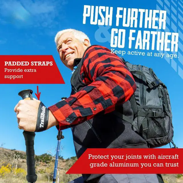 Alt view image 6 of 6 - Foldable Trekking Poles Ultralight 7075 Aluminum, EVA & Cork Grip Collapsible Hiking Poles Lightweight Adjustable Walking Sticks for Men, Women, Seniors & Travel