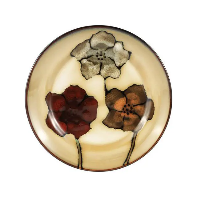 Alt view image 4 of 7 - Painted Poppies 16-Piece Dinnerware Set, Service for 4, Colorful Floral Stoneware Plates, Bowls, and Mugs, Microwave and Dishwasher Safe