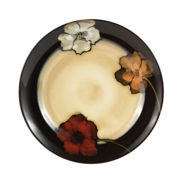 Alt view image 7 of 7 - Painted Poppies 16-Piece Dinnerware Set, Service for 4, Colorful Floral Stoneware Plates, Bowls, and Mugs, Microwave and Dishwasher Safe