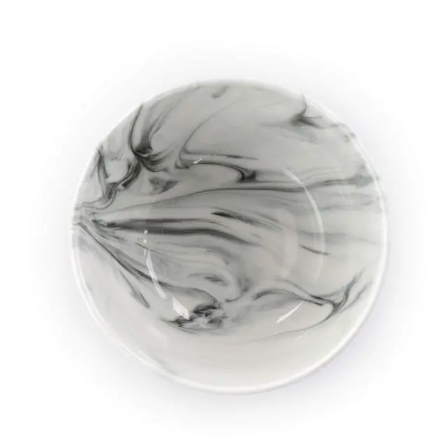 Alt view image 5 of 7 - Fine Marble 16 Piece Stoneware Dinnerware Set in Black and White