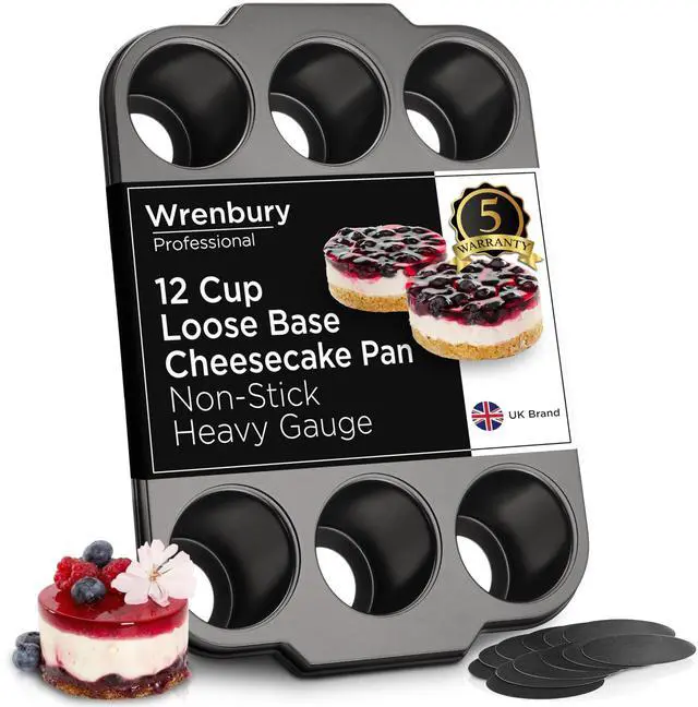 Main image of Pro Mini Cheesecake Pan - Nonstick Carbon Steel, Removable Bottom, 12 Cup, 3-Inch, Easy Clean, PFOA-Free