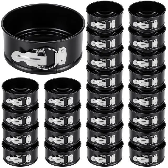 Main image of 4 Inch Springform Pan for Baking Mini Cheesecake Pans with Removable Bottom Nonstick Leakproof Round Cake Mold Spring Form Molds for Mini Cheesecake Pizza and Quiches(Black,25 Pcs)
