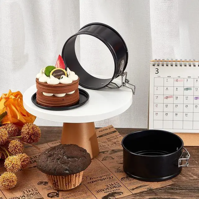 Alt view image 5 of 6 - 4 Inch Springform Pan for Baking Mini Cheesecake Pans with Removable Bottom Nonstick Leakproof Round Cake Mold Spring Form Molds for Mini Cheesecake Pizza and Quiches(Black,25 Pcs)