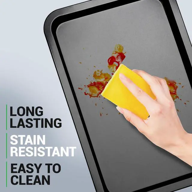 Alt view image 3 of 6 - 10-Piece Non-Stick Baking Set Heavy-Duty Carbon Steel Bakeware Set w/ Cookie Sheets, Muffin Pan, Roasting Pan, Cake Pan, Baking Tray, Pizza Pan Effortless Food Release & Easy Cleanup