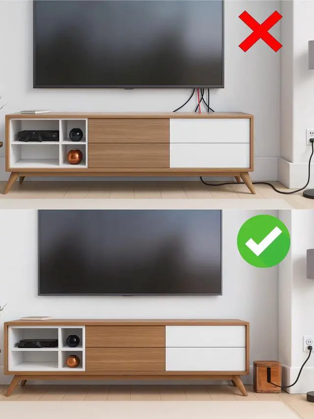 Alt view image 6 of 7 - Large Cable Management Box - Acacia Wood - Cable Organizer Box and Power Strip Box for Electrical Cord Management - Hide Desk Cord and Floor Cables - Wire Storage and Organization for Cords