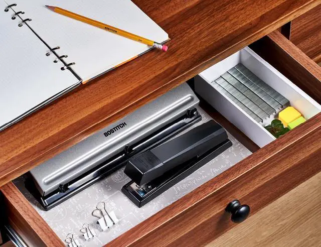 Alt view image 6 of 7 - Office Stapler, No-Jam Premium for Desktop, Includes 15,000 Staples, Full-Strip, 25 Sheet Capacity, Black, Pack of 12