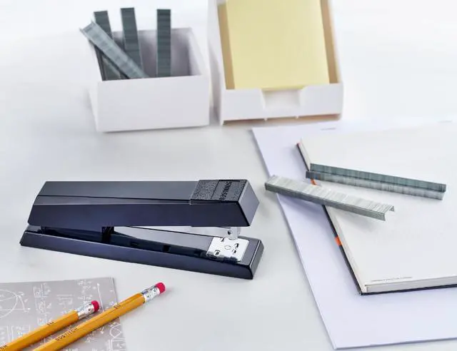 Alt view image 7 of 7 - Office Stapler, No-Jam Premium for Desktop, Includes 15,000 Staples, Full-Strip, 25 Sheet Capacity, Black, Pack of 12