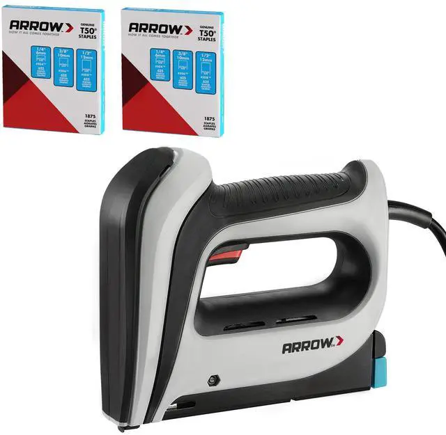 Main image of Arrow Electric Staple Gun Kit, Corded Stapler with 3750 Pieces T50 1/4", 3/8", 1/2" Staples, for Upholstery Professional and DIY Projects, T50ACD