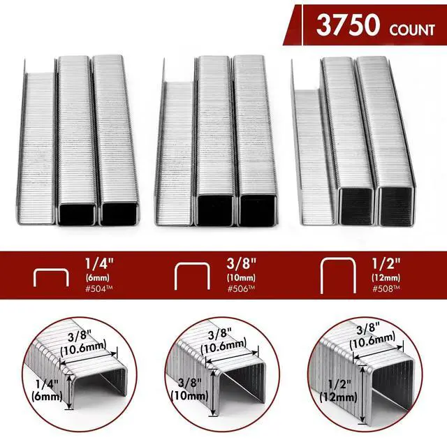 Alt view image 3 of 7 - Arrow Electric Staple Gun Kit, Corded Stapler with 3750 Pieces T50 1/4", 3/8", 1/2" Staples, for Upholstery Professional and DIY Projects, T50ACD
