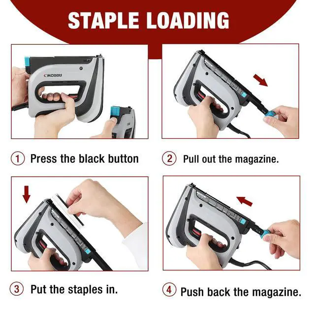 Alt view image 6 of 7 - Arrow Electric Staple Gun Kit, Corded Stapler with 3750 Pieces T50 1/4", 3/8", 1/2" Staples, for Upholstery Professional and DIY Projects, T50ACD