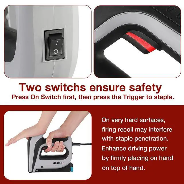 Alt view image 4 of 7 - Arrow Electric Staple Gun Kit, Corded Stapler with 3750 Pieces T50 1/4", 3/8", 1/2" Staples, for Upholstery Professional and DIY Projects, T50ACD