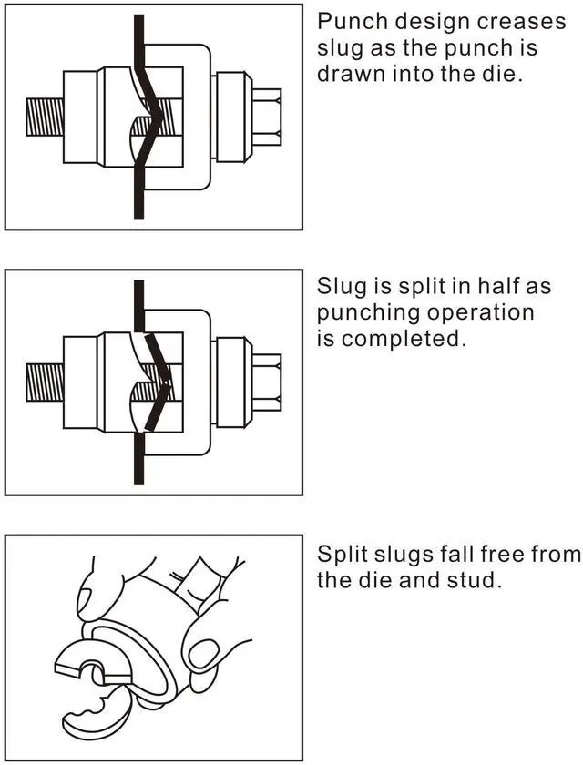 Alt view image 5 of 6 - Manual Knockout Hole Punch Driver Kit 1/2 to 2 inch Electrical Conduit Hole Cutter Set - Professional KO Tool Kit for Precise Conduit Hole Sizes (1/2"~2")