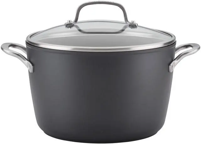 Main image of Hard Anodized Induction Nonstick Stock Pot/Stockpot with Lid, 8 Quart, Matte Black