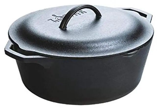 Main image of 7-Quart Cast Iron Dutch Oven Made in USA, Pre-Seasoned, PFAS-Free & Non-Toxic, Heat-Treated, Induction Compatible, Self-Basting Lid, Durable Multi-Use Cooking Pot for Oven to Table