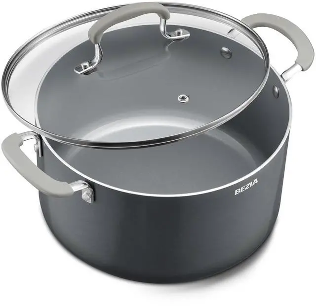 Main image of 10 Quart Nonstick Stock Pot with Lid - Ceramic Large Soup Pot, Big Pot with Silicone Handles, Easy Cleanup, Compatible with All Cooktops, Perfect for Roasts, Large Batches & Holiday Cooking