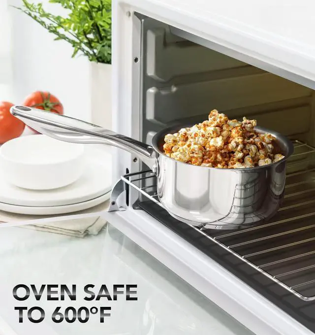 Alt view image 3 of 6 - Stainless Steel Saucepan Set with Lids 1QT & 2QT & 3QT, Stainless Steel Sauce Pot Set 6pcs, Induction Saucepans, Nonstick Sauce Pan Set, Dishwasher Safe