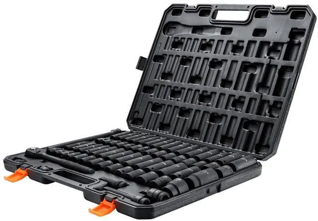 Alt view image 7 of 7 - 1/2" Drive Impact Socket Set, 65 Piece SAE 3/8" to 1-1/4" and Metric 10-24mm, 6 Point Cr-V Alloy Steel for Auto Repair, Easy-to-Read Size Markings, Rugged Construction, Storage Case