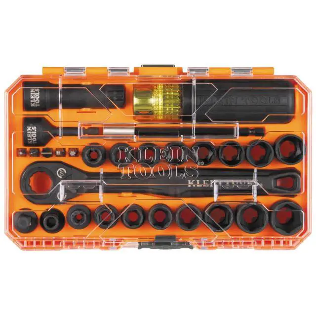 Alt view image 6 of 6 - 65400KNECT KNECT Essential Pass Through Impact Socket Set, SAE and Metric, 90-Tooth Ratchet, MODbox Case, 3/8-Inch Drive, 28-Piece