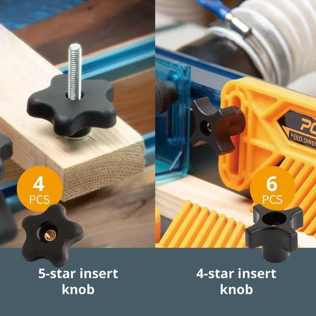 Alt view image 4 of 6 - 71127 128 Piece Set T Track Knob Kit w/ 5 Star Knob, 1/4-20 Threaded bolts and Washers, T Track Accessories for Woodworking Jigs and Fixtures