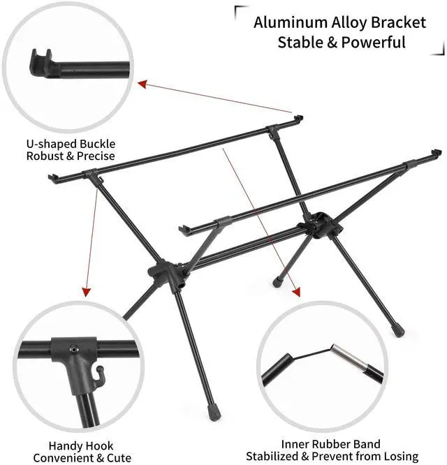 Alt view image 6 of 6 - FT11 Height Adjustable Camping Table, Ultralight Aluminum Roll Up Table with Carry Bag, Portable Backpacking Camp Table for Hiking Picnic Fishing Beach