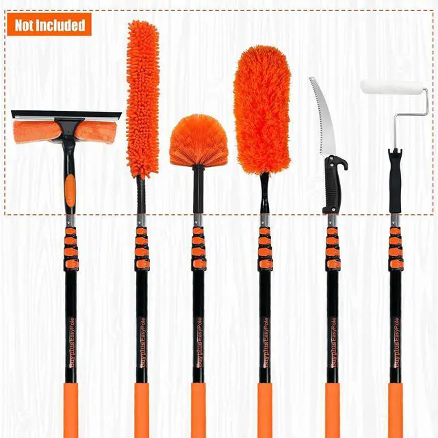 Alt view image 5 of 6 - 26ft Reach, 5 to 20ft Telescoping Pole, Paint Roller Extension Pole, Multi-Purpose Extendable Pole, Lightweight Sturdy Aluminum Telescopic Pole, Easy Flip-Tab Lock Paint Extension Pole