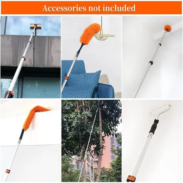 Alt view image 6 of 6 - 26ft Reach, 5 to 20ft Telescoping Pole, Paint Roller Extension Pole, Multi-Purpose Extendable Pole, Lightweight Sturdy Aluminum Telescopic Pole, Easy Flip-Tab Lock Paint Extension Pole