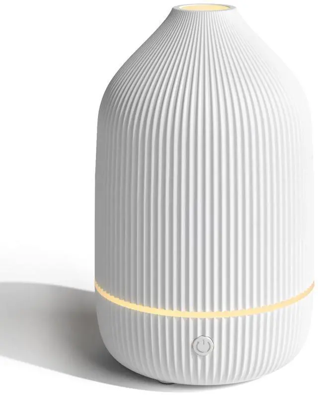 Main image of Essential Oil Diffuser, 100ml Aromatherapy Diffuser, Mini Ultrasonic Diffuser for Essential Oil, Home, Office, Cool Mist Humidifier with 7 Led Light, Auto Shut-Off, White