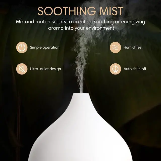 Alt view image 3 of 7 - Essential Oil Diffuser, 100ml Small Aromatherapy Diffuser with Auto Shut-Off Function, Ultrasonic Diffusers for Essential Oils, Cool Mist Humidifier with Warm White Lights, for Office Home
