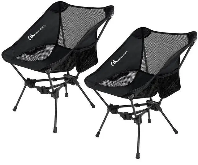 Main image of MOON LENCE 2 Pack Portable Camping Chairs Backpacking Chair - The 4th Generation Ultralight Folding Chair - Compact, Lightweight Foldable Chairs for Hiking Mountaineering, Beach