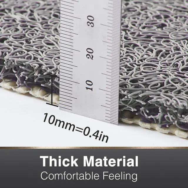 Alt view image 7 of 7 - Asvin Soft Textured Bath, Shower, Tub Mat, 24x16 Inch Rectangular, Phthalate Free, Non Slip Comfort Bathtub Mats with Drain, PVC Loofah Bathroom Mat for Wet Areas, Quick Drying, Grey