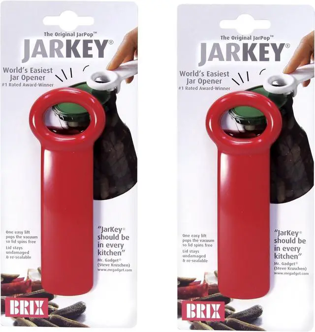 Main image of Brix JarKey Original Easy Jar Key Opener, 2-Pack, Red
