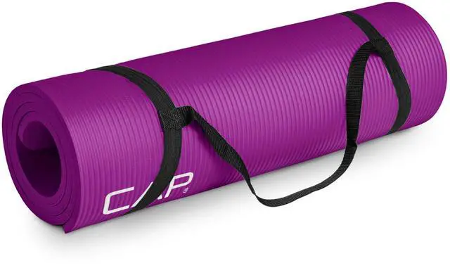 Main image of CAP Barbell Yoga Mat 1/2" Thick with Carrying Strap - High Density Exercise Mat for Yoga, Pilates, Stretching, Floor & Fitness Workouts - 68''x24''x1/2" | Wine