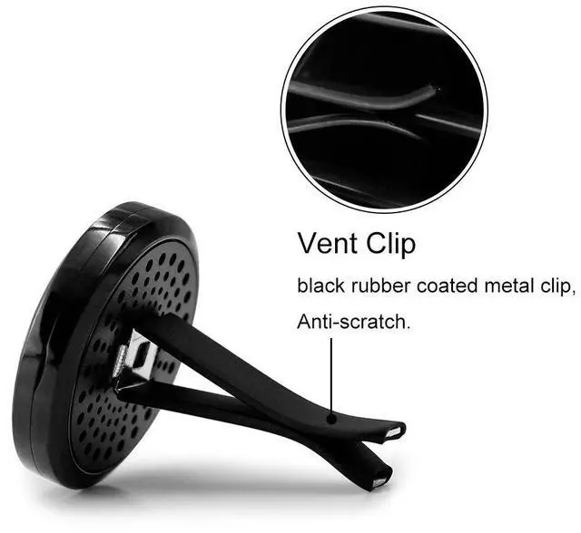 Alt view image 3 of 7 - RoyAroma Car Air Freshener Vent Clip - 2PCS 30mm Black Car Essential Oil Diffuser Vent Clips for Home Office Room with 12 Felt Pads Mother's Day, Birthday Gift for Women & Men