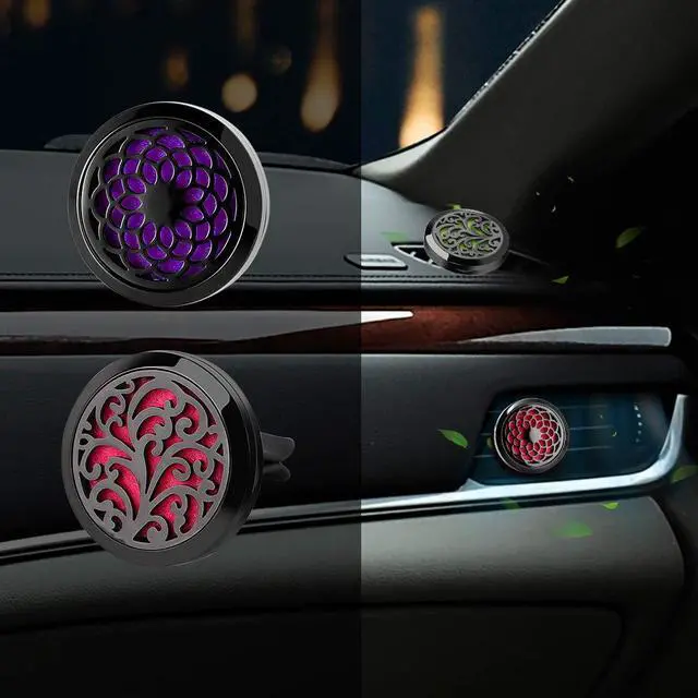 Alt view image 7 of 7 - RoyAroma Car Air Freshener Vent Clip - 2PCS 30mm Black Car Essential Oil Diffuser Vent Clips for Home Office Room with 12 Felt Pads Mother's Day, Birthday Gift for Women & Men