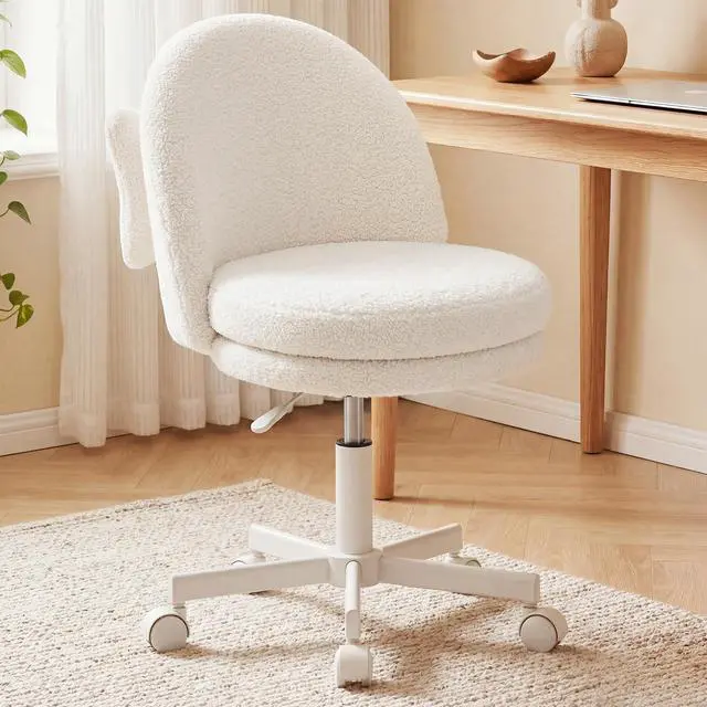 Main image of GTPLAYER Velvet Tall Office Chair with Wheels Vanity Chairs with Back, Versatile Height Use: Office to Bar Stools Small Ergonomic Comfy Armlees Computer Desk Chair with Bow Lumbar Pillow for Gift
