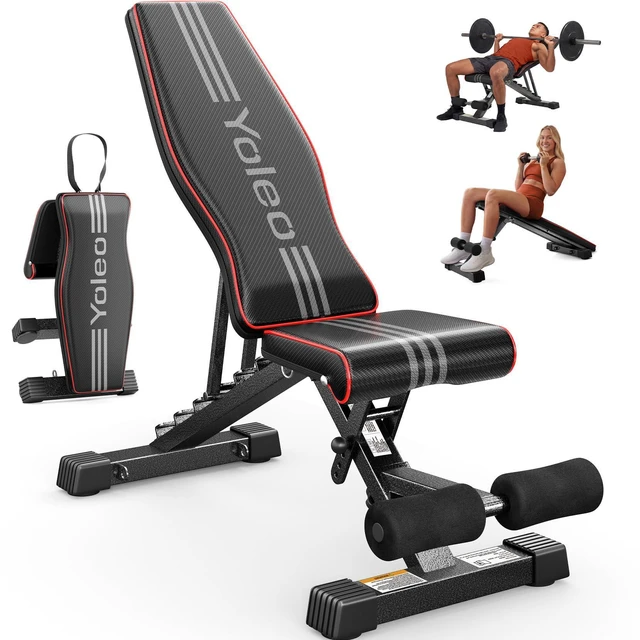 Main image of Adjustable Weight Bench, ASTM-Certified 827LBS, 98% Pre-Assembled | Foldable Gym Bench with 84 Positions Incline Decline Flat, Wider Seat for Home Gym